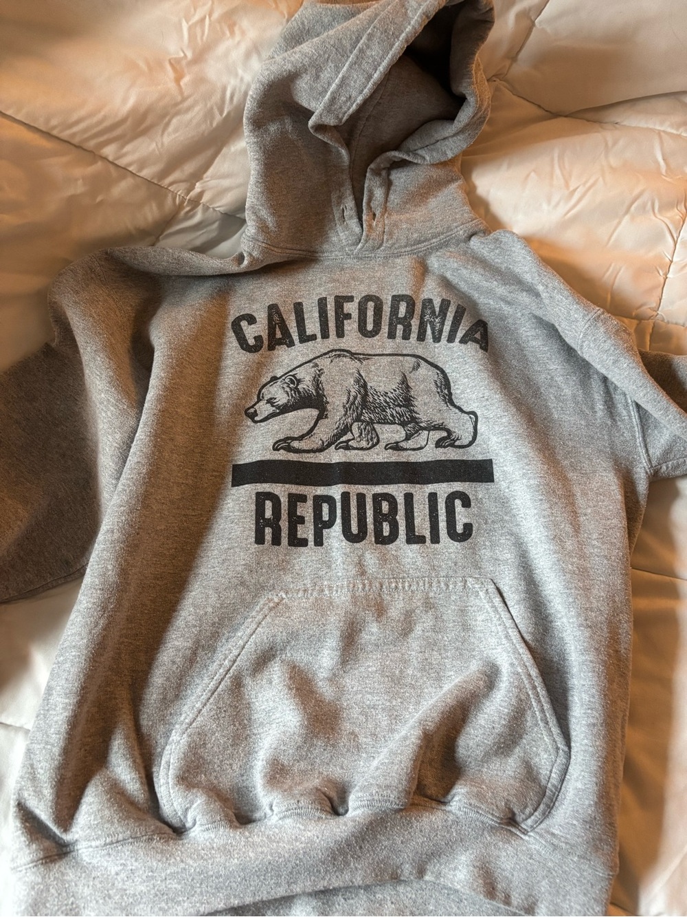 Gray California Republic Graphic Pullover Hoodie